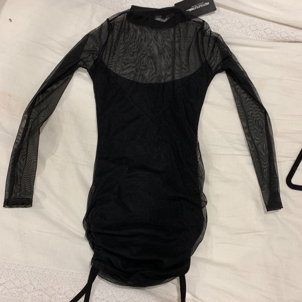 Black mesh bodycon dress from PrettyLittleThing!